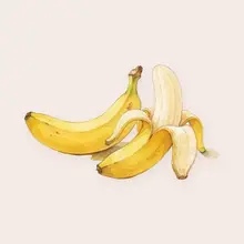 Banane à l'aquarelle