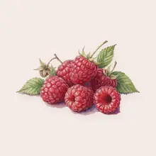 Framboises à l'aquarelle