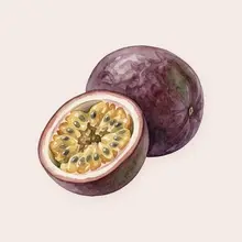 Fruit de la passion à l'aquarelle