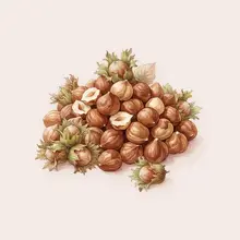 Noisettes à l'aquarelle