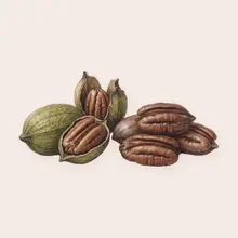 Noix de pécan à l'aquarelle